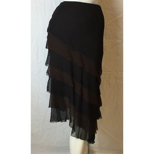 Gossip Black/Brown Layer Chiffon Skirt
